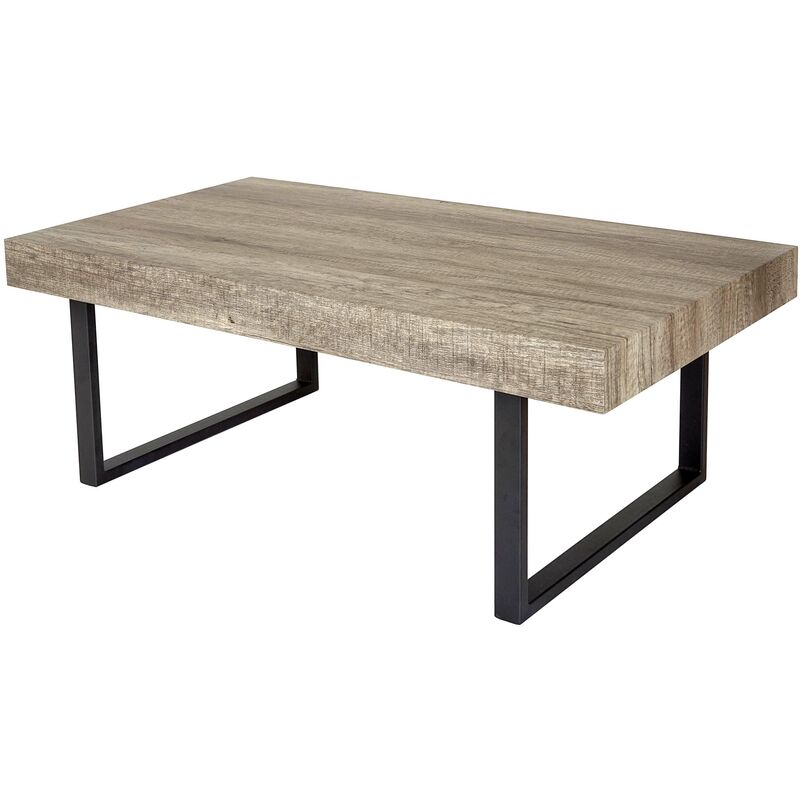 HHG - jamais utilisé] Table basse de salon Kos T576, mvg 40x110x60cm chêne sauvage, pieds métalliques foncés - brown