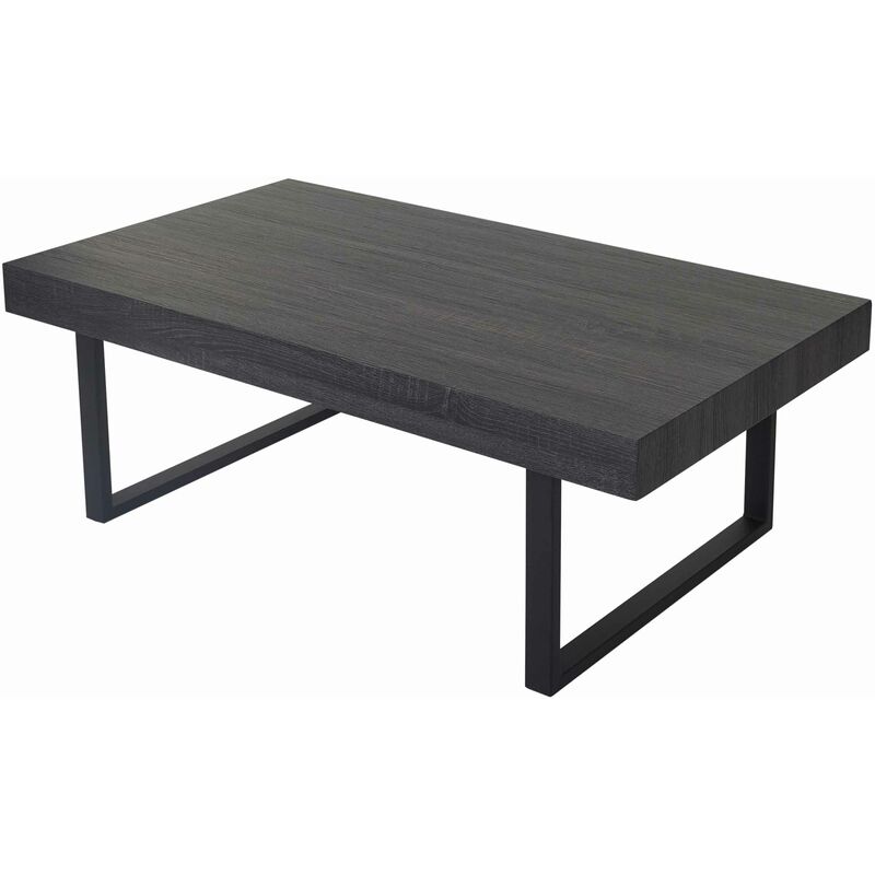 HHG - jamais utilisé] Table basse de salon Kos T576, mvg 40x110x60cm sonoma noir, pieds métalliques foncés - grey