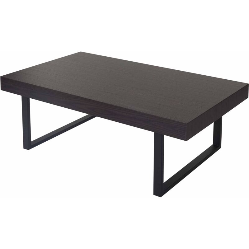 HHG - jamais utilisé] Table basse de salon Kos T576, mvg 40x110x60cm, wengé, pieds métalliques foncés