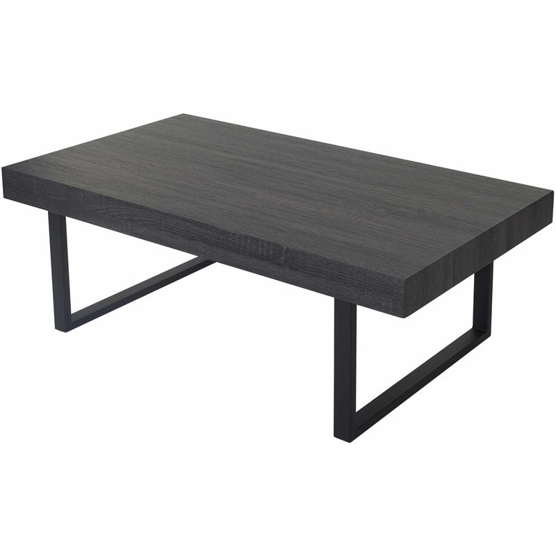 hhg - table basse de salon kos t576, mvg 40x110x60cm sonoma noir, pieds métalliques foncés - grey