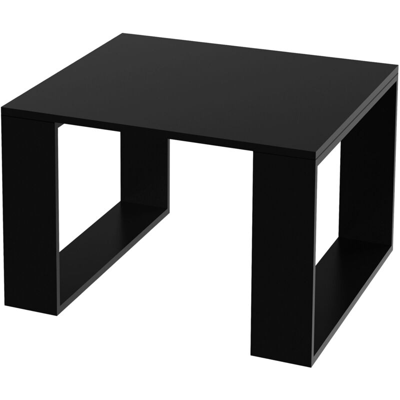 Ml-design - Table Basse de Salon 65x65x40 cm, Panneau de Particules Noir, Pieds Traîneau, Table de Salon Carré, Robuste, Table d'Appoint pour