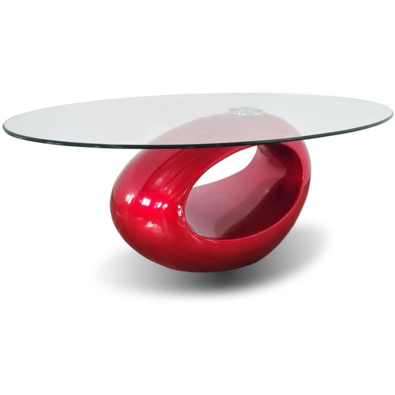 Table basse de salon rouge - Symbiose