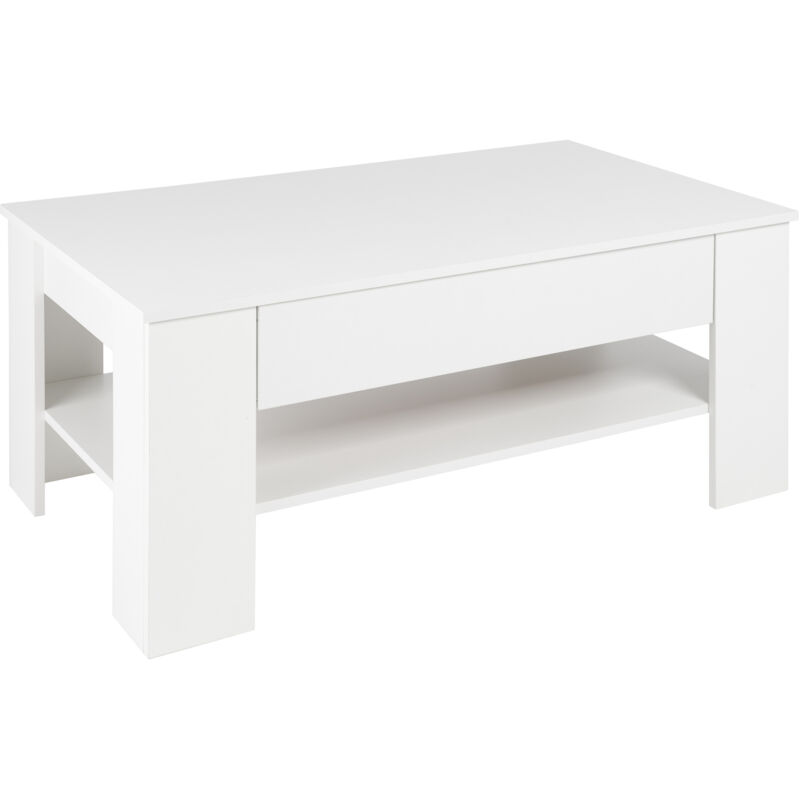 ML DESIGN Table Basse Blanc avec 1 Tiroir et une Étagère, 110×65×48 cm, Aggloméré, Table d'Appoint Moderne, Table de Salon Élégante, Table de Canapé ML DESIGN Table Basse Blanc avec 1 Tiroir et une Étagère, 110×65×48 cm, Aggloméré, Table d'Appoint Moderne, Table de Salon Élégante, Table de Canapé