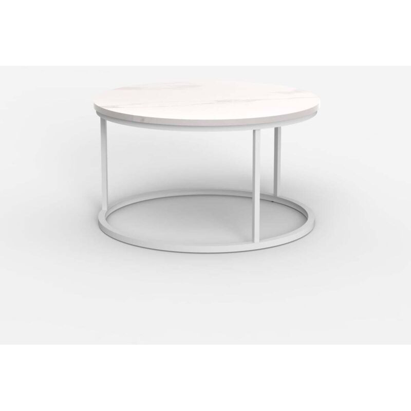 Ahd Amazing Home Design – Table basse ronde 80cm effet marbre blanc – Structure métal robuste – Résistante aux rayures – Design moderne pour salons Ahd Amazing Home Design – Table basse ronde 80cm effet marbre blanc – Structure métal robuste – Résistante aux rayures – Design moderne pour salons