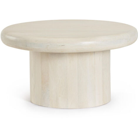 Table basse de salon ronde en bois de manguier D75 - JUAREZ