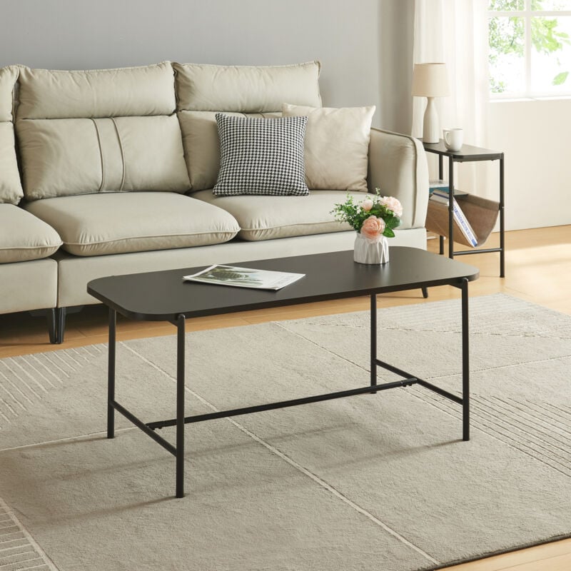 [en.casa] - Table basse de salon Samnanger 110 x 50 x 45 cm noir