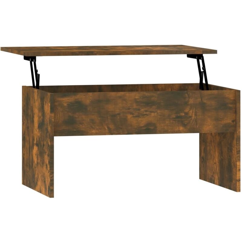 Bonnevie - Table basse de salon, Table Café, Chêne fumé 80x50,5x41,5 cm Bois d'ingénierie OIB1084E - Brun