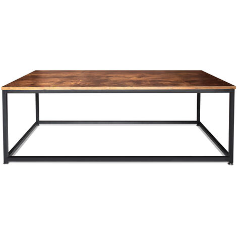 FRANKYSTAR Table basse de style industriel table basse en acier et bois design moderne