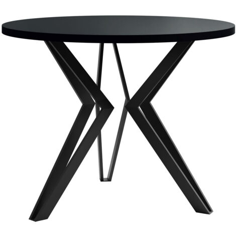 Table basse Dearborn 105, Noir, 50x0x0cm, Diamètre: 65, Stratifié, Rond