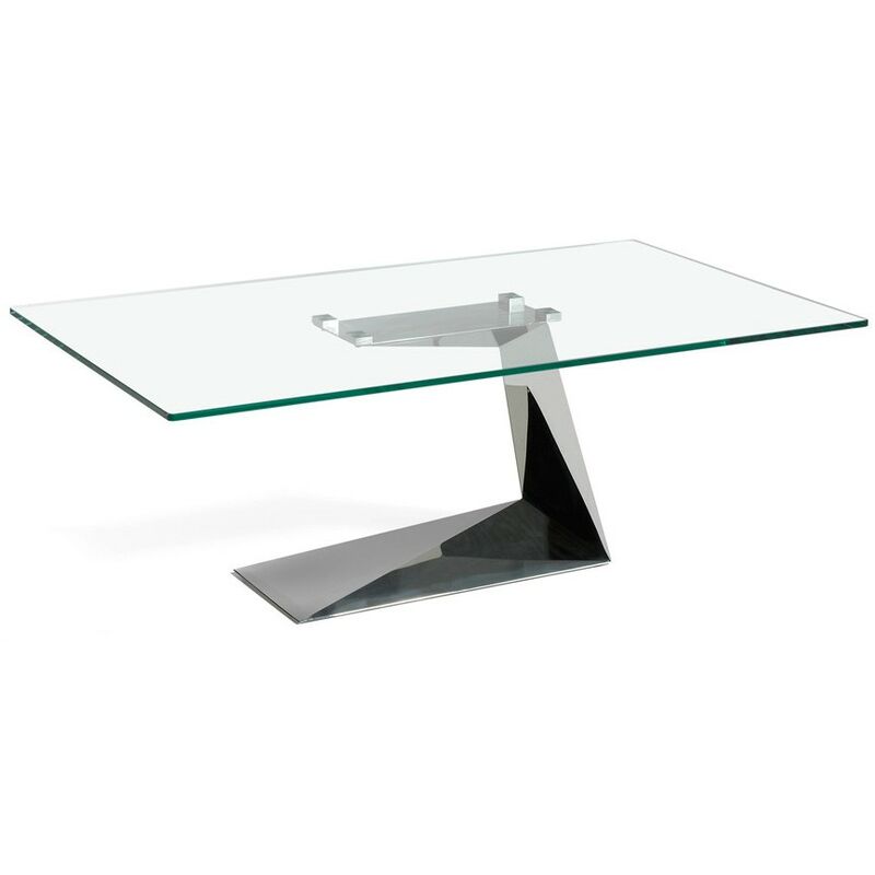 Les Tendances - Table basse design acier chromé et verre trempé Futura