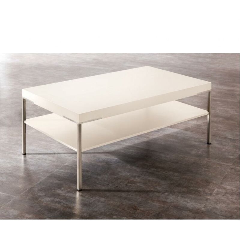 Table basse design ANZIO blanc laqué MAT 110cm - blanc