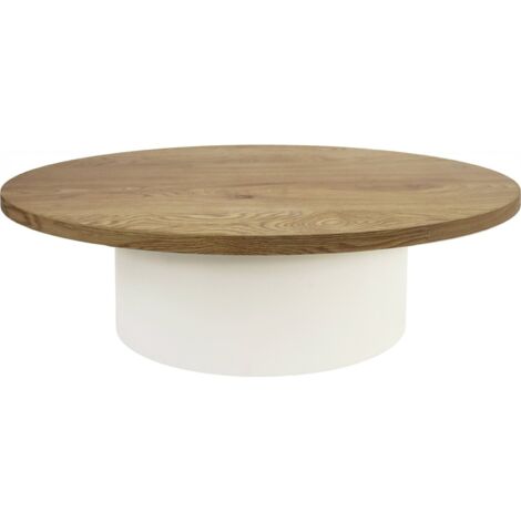 table basse design bois naturel et blanc pour salon élégant - bois naturel et blanc mat