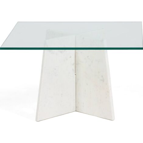Table basse design en marbre blanc - Marbre blanc chic épuré