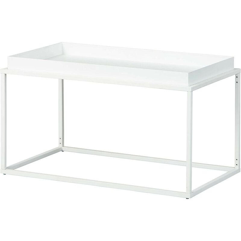 Table basse design en métal 80x45x45 cm blanc - Salone