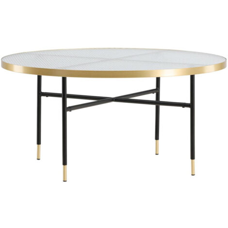 Table Basse Design en Verre "Bubbles" 98cm Or