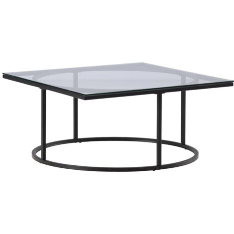 Table Basse Design en Verre "Skanor" 90cm Noir