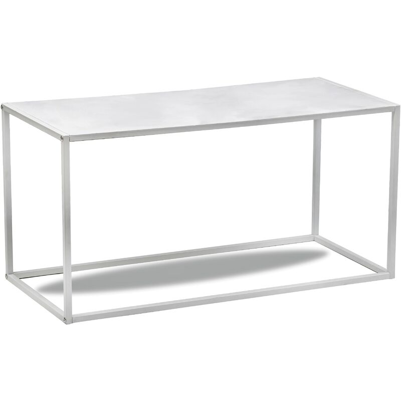 nordlys - table basse design industriel moderne en metal blanc