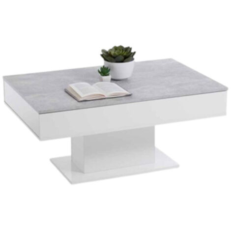 Table Basse Design "Lavola" 100cm Gris & Blanc