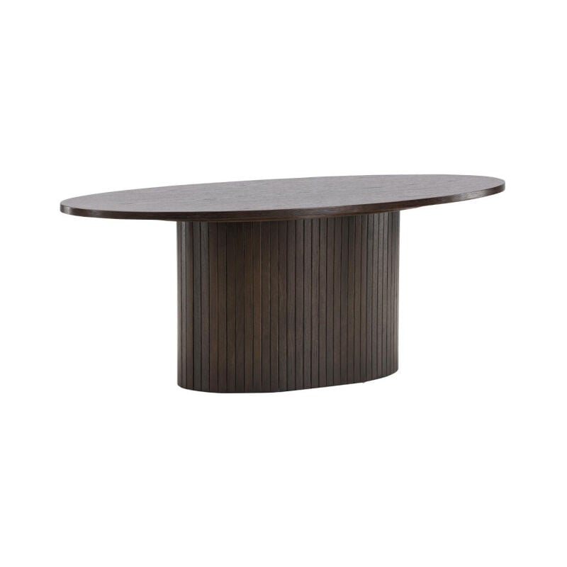 Table Basse Design Nervuré "Bianca" 120cm Marron