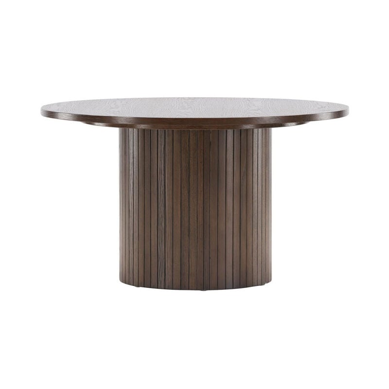 Table Basse Design Nervuré 'Bianca' 80cm Marron