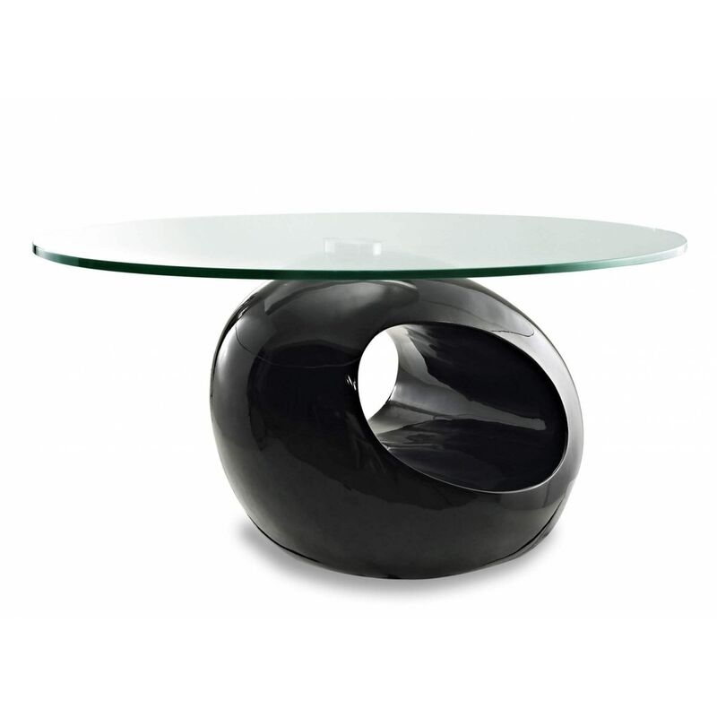 Table basse design noir en verre MAXUS