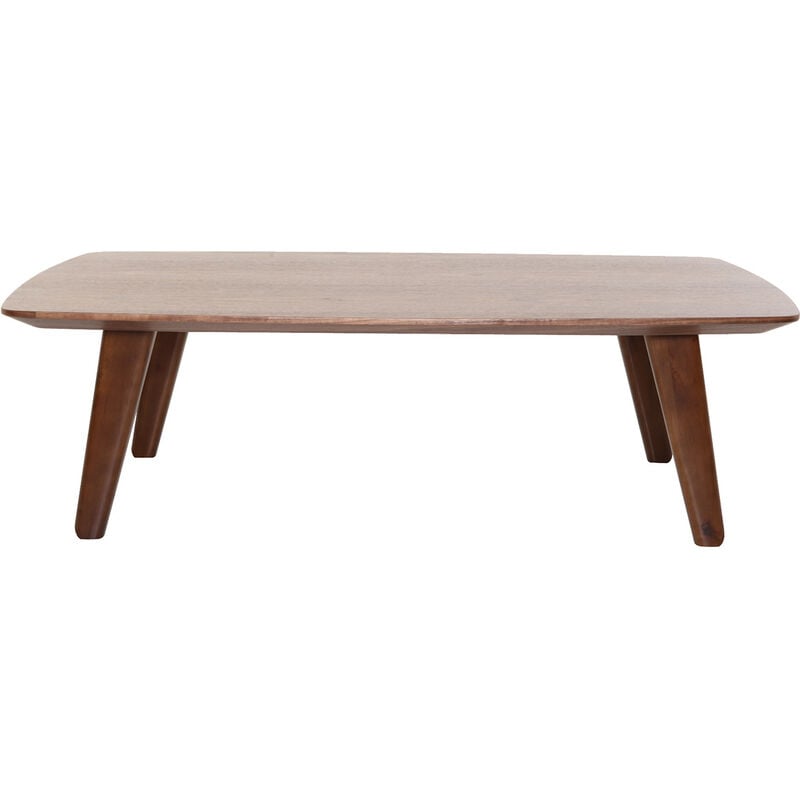Table basse rectangulaire vintage bois foncé noyer L120cm FIFTIES