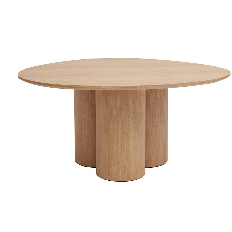 Miliboo – Table basse fixe en bois clair L78 x P61 x H37.3 cm – Design organique – Panneaux de fibres placage frêne – Prête à monter Miliboo – Table basse fixe en bois clair L78 x P61 x H37.3 cm – Design organique – Panneaux de fibres placage frêne – Prête à monter