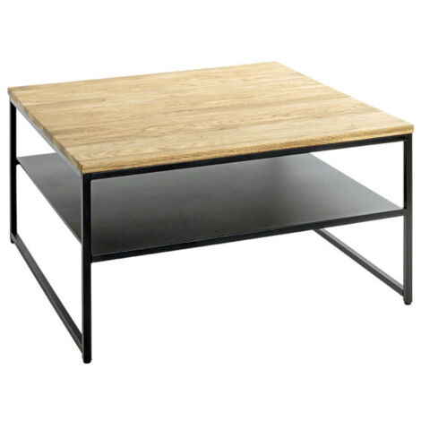 Table Basse Design "Pika" 70cm Chêne & Noir