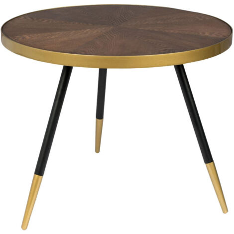 Table basse design, Table basse bois et métal Denise 61 cm Marron en Wood, BOITE A DESIGN