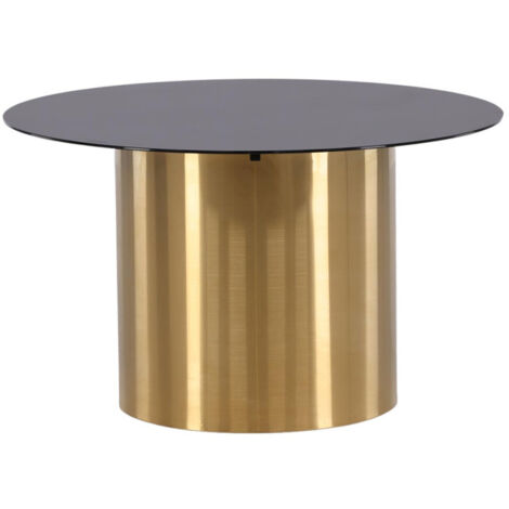 Table Basse Design "Ystad" 80cm Noir & Or