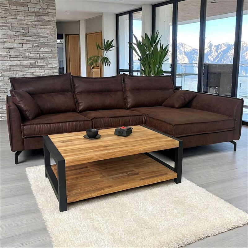 Table basse double plateau en chêne huilé ferscott 2