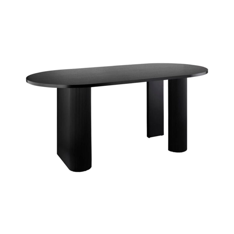 Table Basse Effet Cannelé 'Olova' 120cm Noir