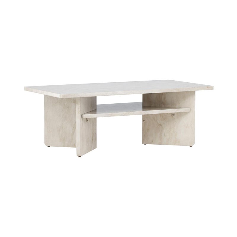 Table Basse Effet Marbre 'Alesund' 120cm Beige