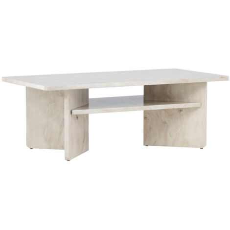 Table Basse Effet Marbre "Alesund" 120cm Beige