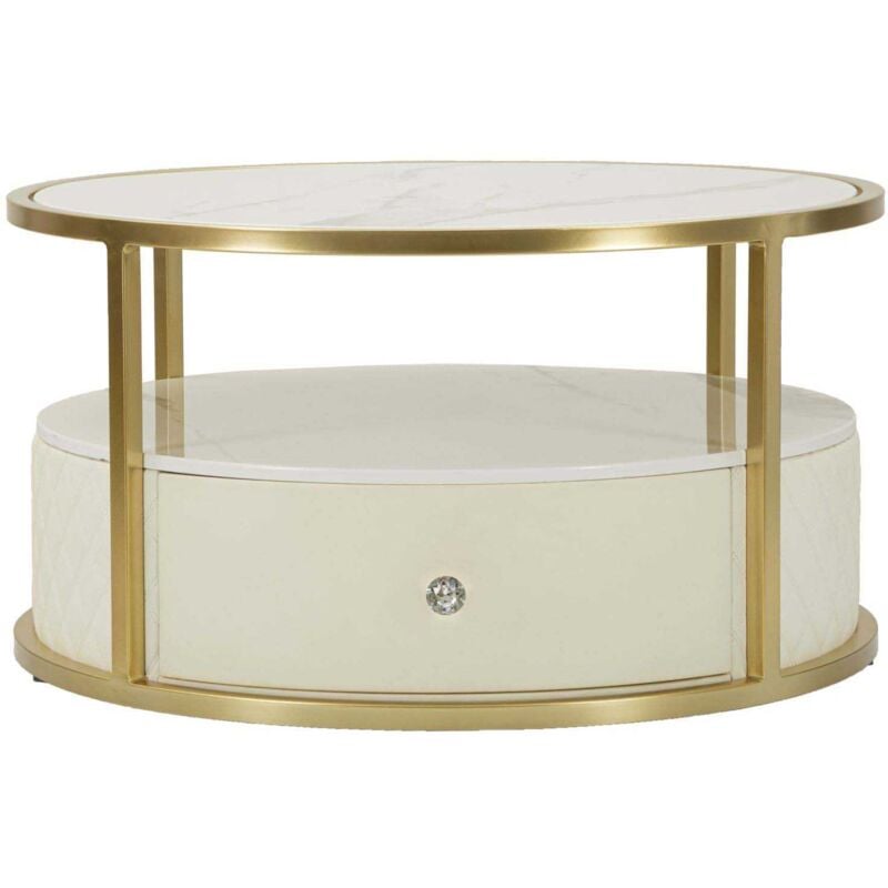 Mitepek - Table basse effet matelassé avec tiroir Sharon 75 x 40 cm