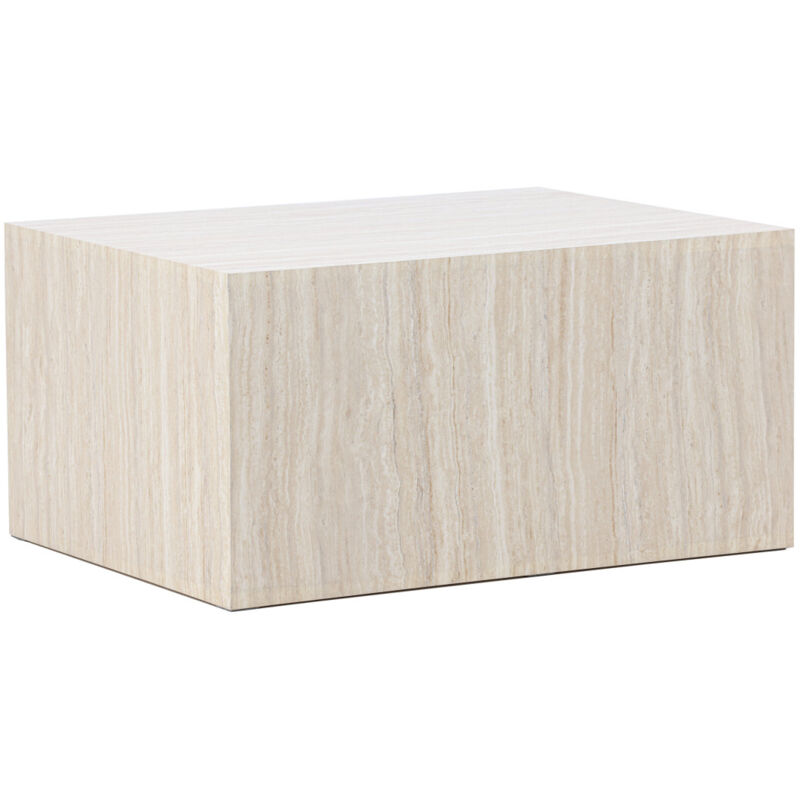 Table Basse Effet Travertin "York" 80cm Beige Table Basse Effet Travertin "York" 80cm Beige