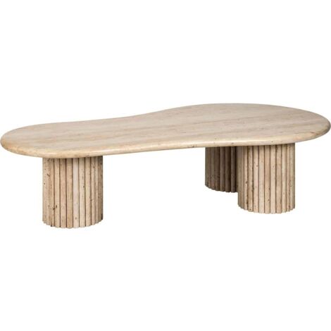 Table basse élégante en travertin - Beige naturel élégant