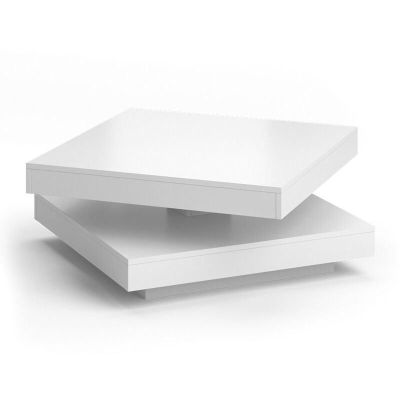 Vicco - Table basse Elias, Blanc, 70 x 70 cm