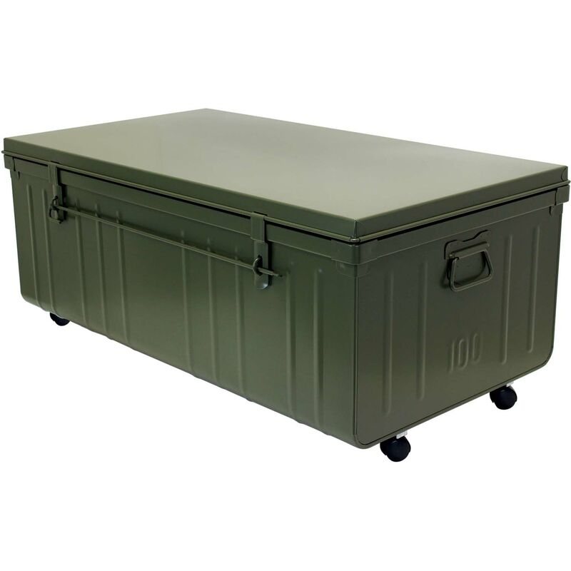 Table basse en acier sur roulettes Habitat 90 cm