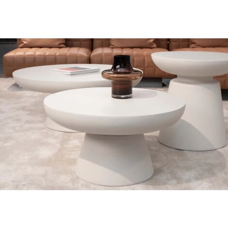 Table basse en béton renforcé de fibres de verre – Dimensions 86 x 86 x 35.6 cm – Résistante aux intempéries – Mobilier design unique – Elementi