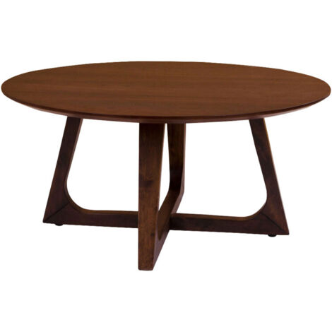 Table basse en bois ø75cm - Bois foncé - HELLERUP