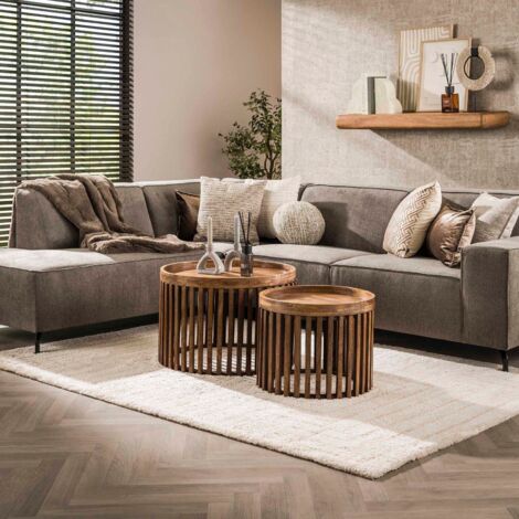 Table basse en bois avec plateau amovible ATEKA (lot de 2)
