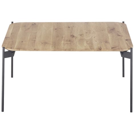 Table PC en bois massif chêne huilé et piétement design acier brossé