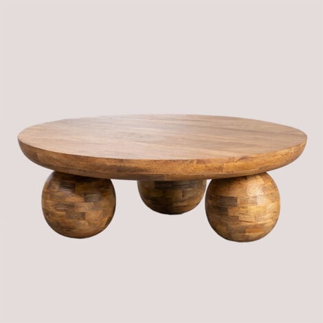 Table basse ronde en bois d'acacia charlou Couleur bois clair Made In  Meubles