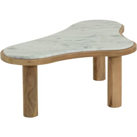 Table basse en bois de manguier et marbre Adler