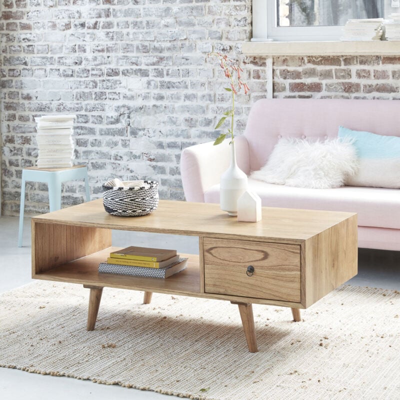 Table basse en mindi massif 120 cm