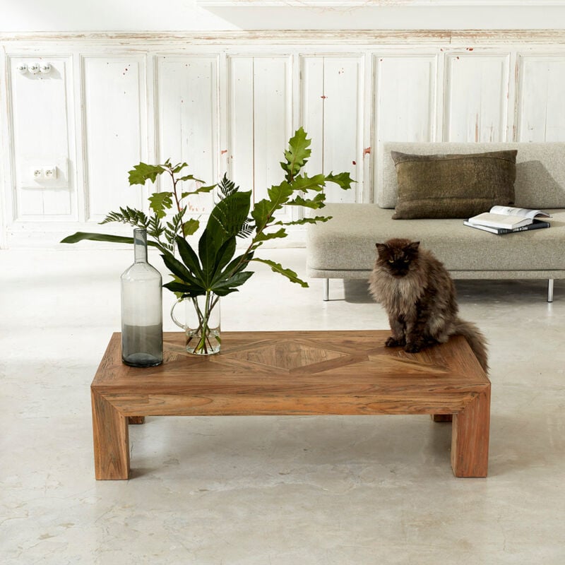 Table basse en teck recyclé massif