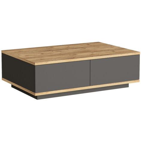Table basse en bois "Frew" - 90 x 60 x 28 cm - Marron
