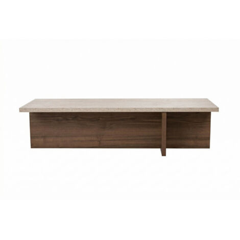 Table basse en bois "Harbor" - 120 x 45 x 30 cm - Travertin