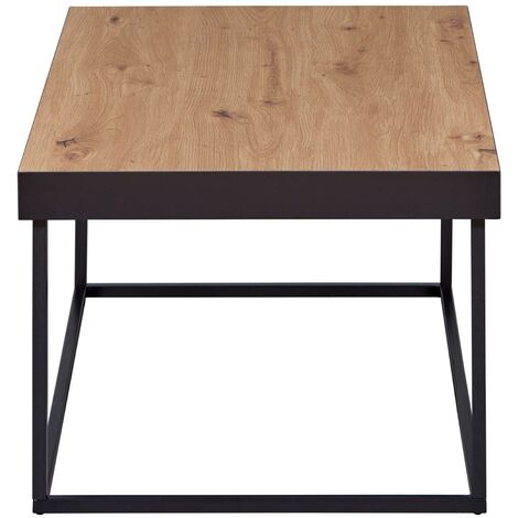 Table basse en bois MDF coloris Chêne artisan - longueur 90 x profondeur 55 x hauteur 40 cm -PEGANE-